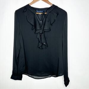TOMMY HILFIGER Black Blouse NWT in Medium